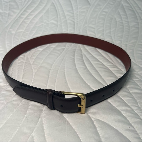 Men’s COACH Dark Brown Cowhide Belt with solid Brass Hardware Size 34 - Picture 1 of 8